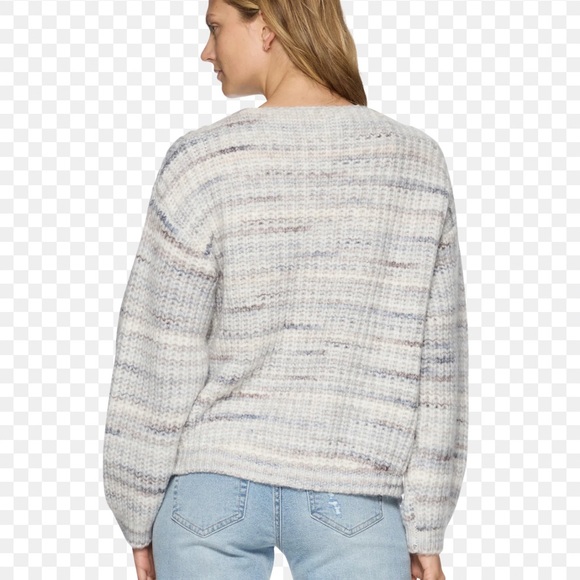 Caslon Women's Knit ivory blue skyway spacedye Sweater size large NWT - Picture 1 of 6